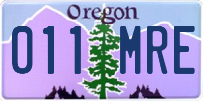 OR license plate 011MRE