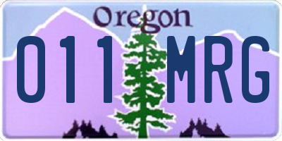 OR license plate 011MRG