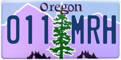 OR license plate 011MRH