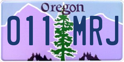 OR license plate 011MRJ