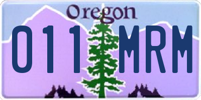 OR license plate 011MRM