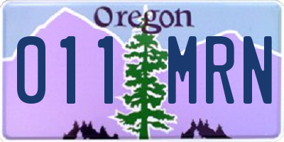 OR license plate 011MRN