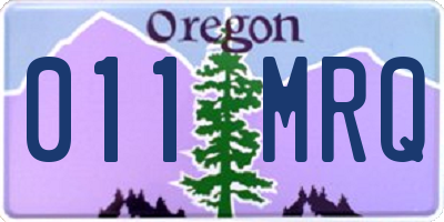 OR license plate 011MRQ