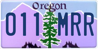 OR license plate 011MRR