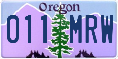 OR license plate 011MRW