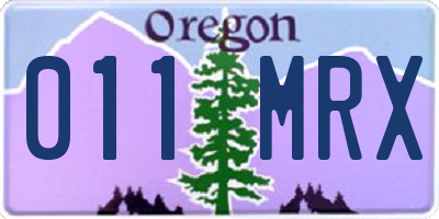 OR license plate 011MRX