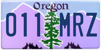 OR license plate 011MRZ