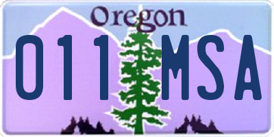 OR license plate 011MSA