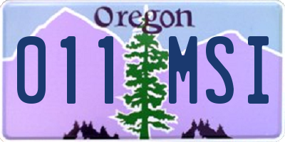 OR license plate 011MSI