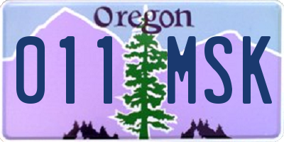OR license plate 011MSK