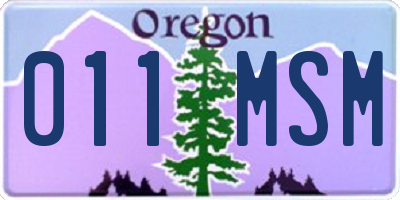 OR license plate 011MSM