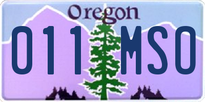 OR license plate 011MSO