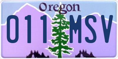 OR license plate 011MSV