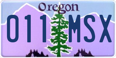 OR license plate 011MSX