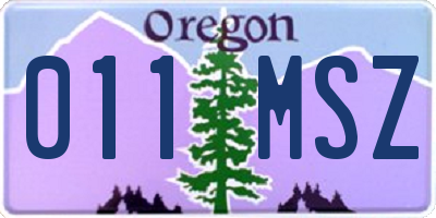 OR license plate 011MSZ