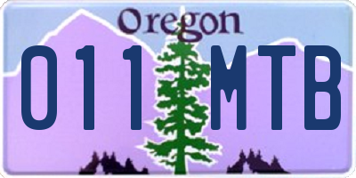 OR license plate 011MTB