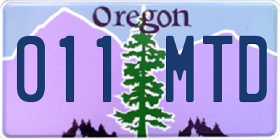 OR license plate 011MTD