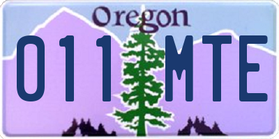 OR license plate 011MTE