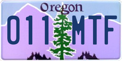 OR license plate 011MTF