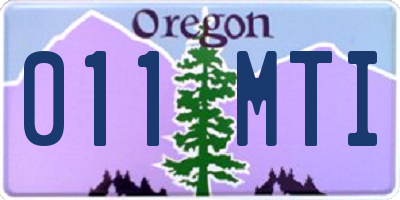 OR license plate 011MTI