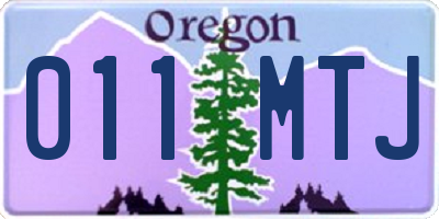 OR license plate 011MTJ