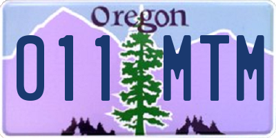 OR license plate 011MTM