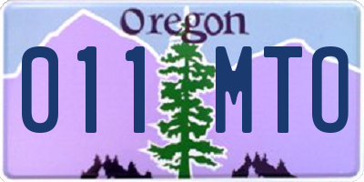 OR license plate 011MTO