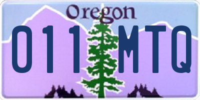 OR license plate 011MTQ