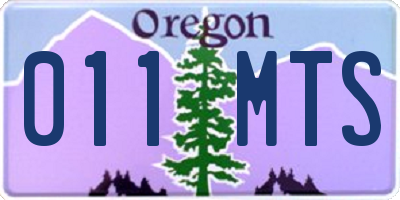 OR license plate 011MTS