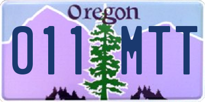 OR license plate 011MTT