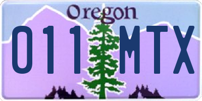 OR license plate 011MTX