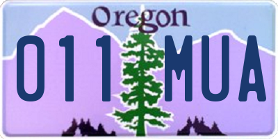 OR license plate 011MUA