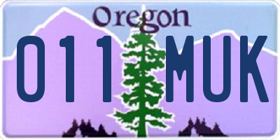 OR license plate 011MUK