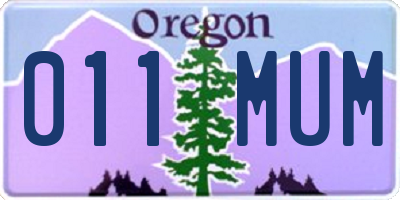 OR license plate 011MUM