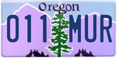 OR license plate 011MUR