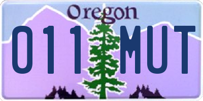 OR license plate 011MUT