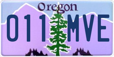 OR license plate 011MVE