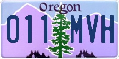 OR license plate 011MVH