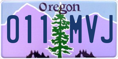 OR license plate 011MVJ