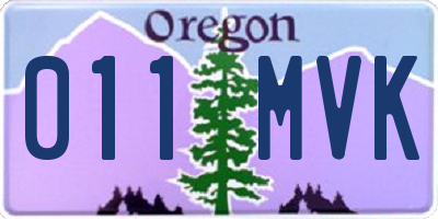 OR license plate 011MVK