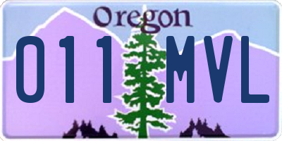 OR license plate 011MVL