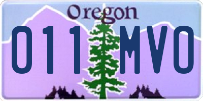 OR license plate 011MVO