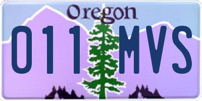 OR license plate 011MVS