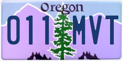 OR license plate 011MVT