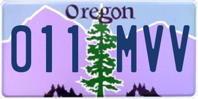 OR license plate 011MVV
