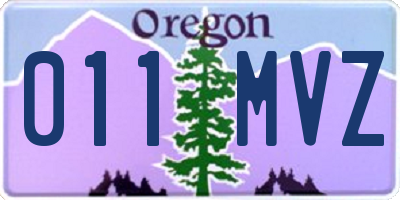 OR license plate 011MVZ