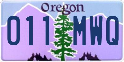 OR license plate 011MWQ