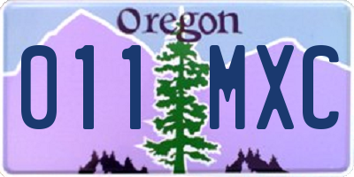 OR license plate 011MXC