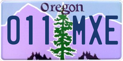 OR license plate 011MXE