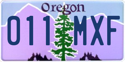 OR license plate 011MXF